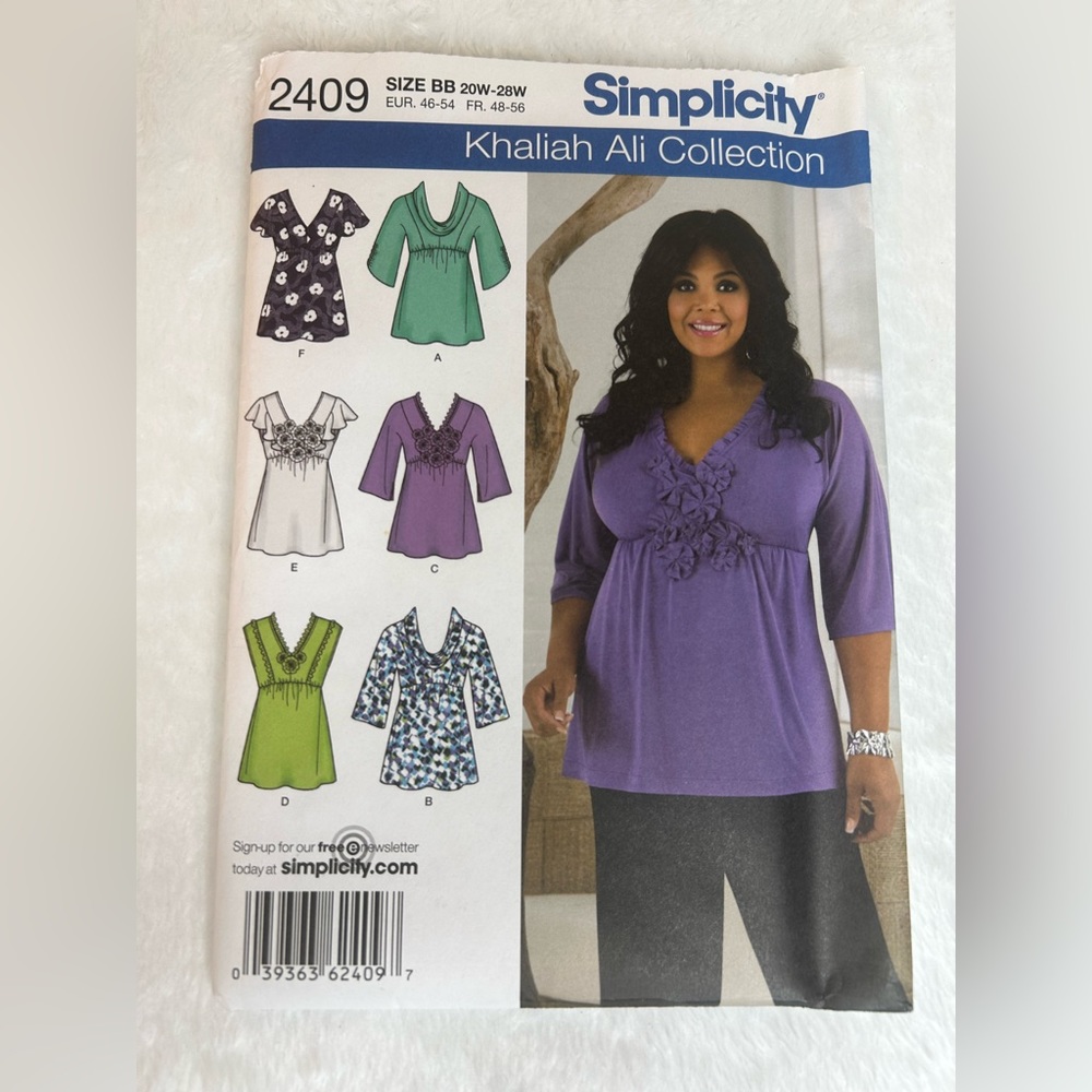 Simplicity Khaliah Ali Collection plus size shirt sewing pattern